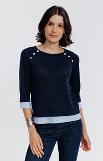 Pull 2-en-1 détails chaine et trame