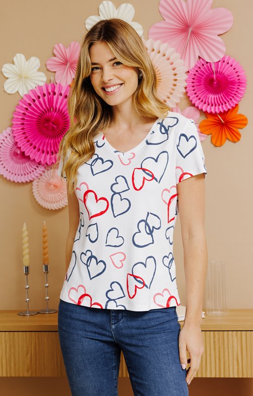 Tee-shirt imprimé coeurs