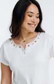 Tee-shirt brodé manches courtes