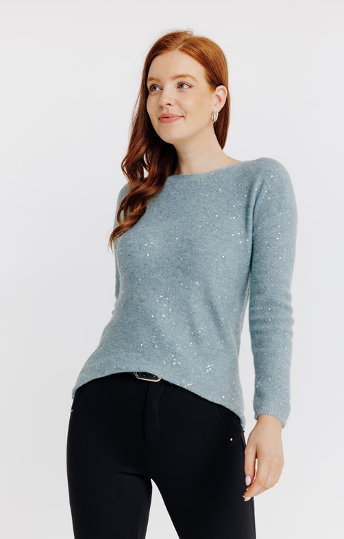 Pull uni paillettes