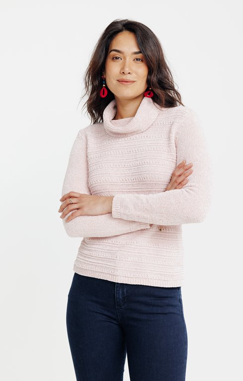 PULL EN CHENILLE TRICOTAGE FANTAISIE