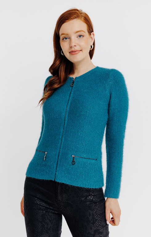 Cardigan maille fluffy