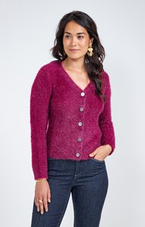 Cardigan maille fluffy