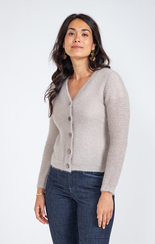 Cardigan maille fluffy