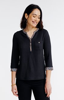 Tee-shirt uni 2en1 manches 3/4