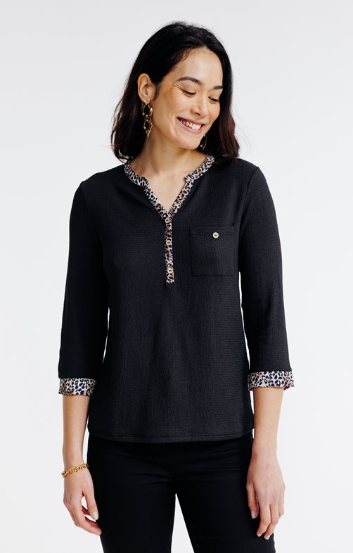 Tee-shirt uni 2-en-1 manches 3/4