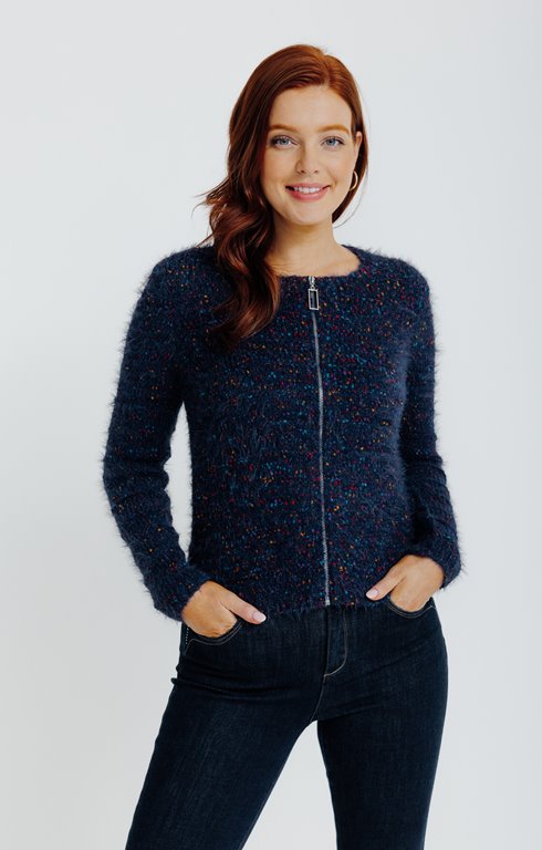 Cardigan maille popcorn