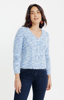 Cardigan maille popcorn