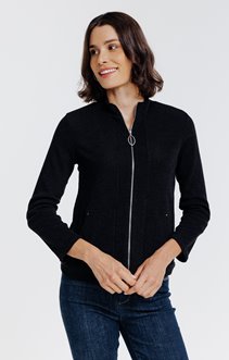 Cardigan zippé poches kangourou