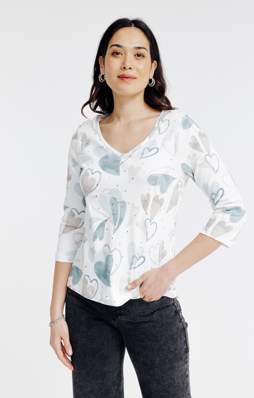 Tee-shirt imprimé manches 3/4