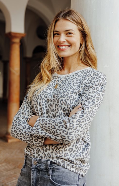 Tee-shirt jacquard manches longues