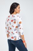 Tee-shirt imprimé floral col rond patte