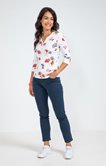 Tee-shirt imprimé floral col rond patte