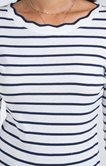 Tee-shirt rayures col bateau festonné
