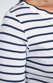 Tee-shirt rayures col bateau festonné