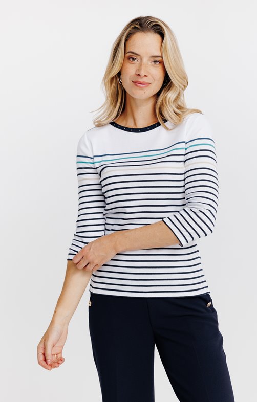 Tee-shirt rayures col bateau