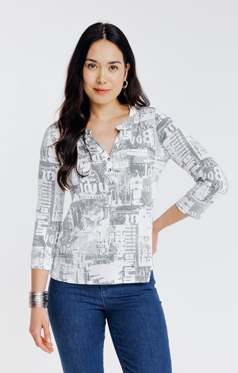 Tee-shirt imprimé manches 3/4