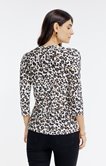 Tee-shirt col mao imprimé léopard