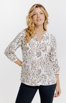 Blouse imprimée avec détails galon