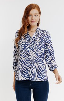 Tunique  col chemise imprimée zebre 