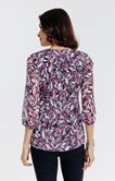 Tunique plissée imprimée feuillage 