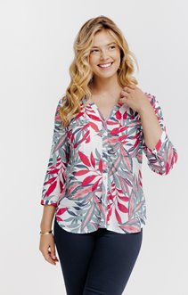 blouse imprimée feuillage  en viscose ec