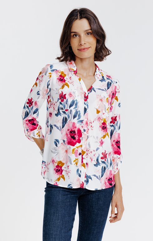 Chemise imprimée fleurie 