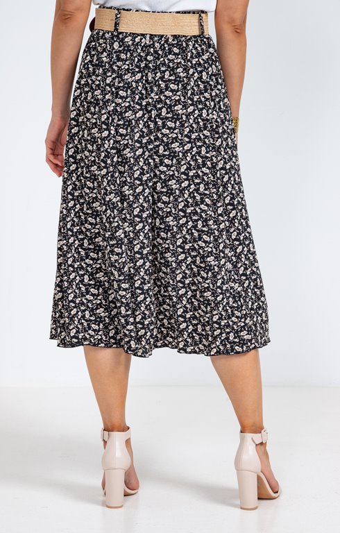 Jupe Femme Worthington Blanche Imprimée Florale - Taille 14 P, Mi-genou, Coton/polyester/élasthanne