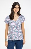 Tee-shirt avec plis imprimé petite fleur