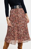 JUPE LONGUE IMPRIMEE AVEC CEINTURE 