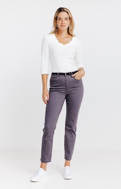 Pantalon 7/8 avec ceinture similicuir