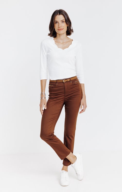 Pantalon 7/8 avec ceinture similicuir