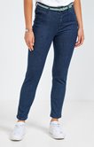 Pantalon 7/8 denim détail galon
