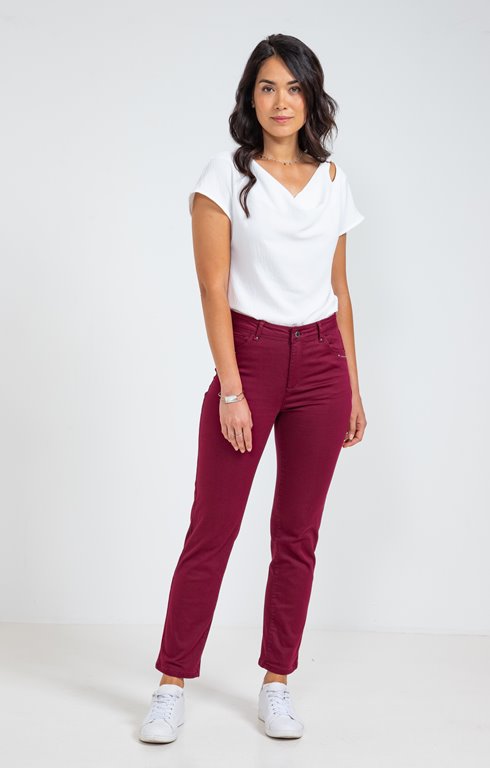 Pantalon 7/8 coton détail clous poches