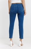 Pantalon 7/8 satin denim stone ceinture