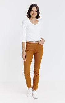 Pantalon 7/8 coton viscose avec ceinture