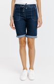 Short coupe jogging en denim brut