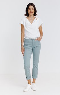 Pantalon 7/8 forme chino avec ceinture