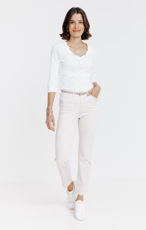 Pantalon 7/8 forme chino avec ceinture