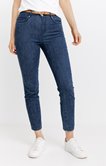 Pantalon 7/8 denim brut détail clou