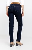Pantalon satin denim broderie fleur