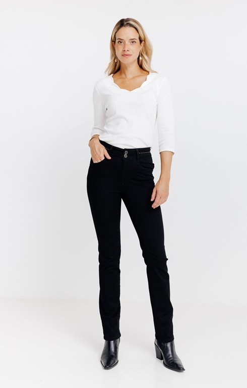 Pantalon droit double boutonnage