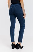 Pantalon 7/8 denim détail strass 