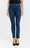 Pantalon 7/8 denim détail strass 