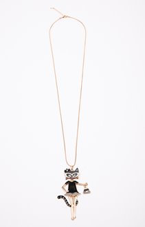 Sautoir pendentif chat