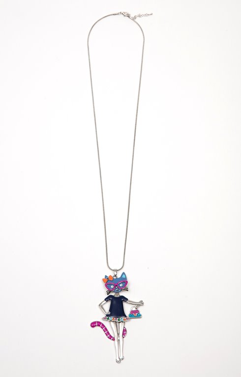 Sautoir pendentif chat