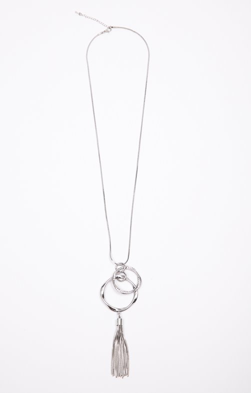 Sautoir pendentif double cercle