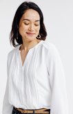 Blouse unie détails plis