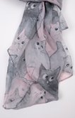 Grand foulard léger imprimé chat