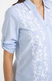 Chemise rayée brodée